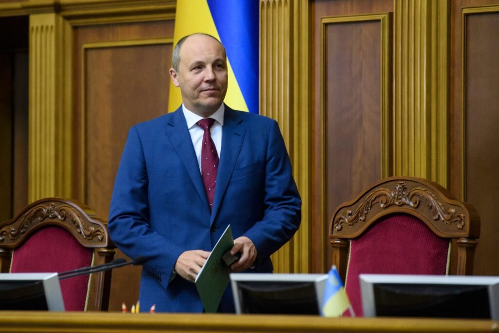 Andriy Parubiy en el Parlamento de Ucrania
