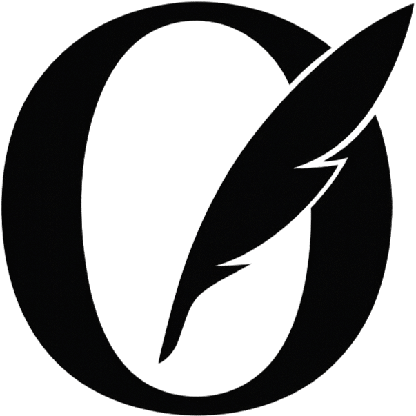 Oppositioner logo - black feather icon