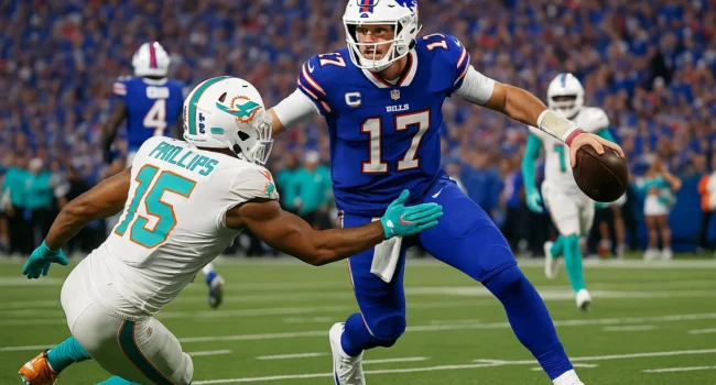 Bills vs Dolphins analysis, Josh Allen escaping Miami defense in AFC East rivalry