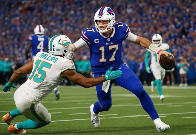Bills vs Dolphins analysis, Josh Allen escaping Miami defense in AFC East rivalry