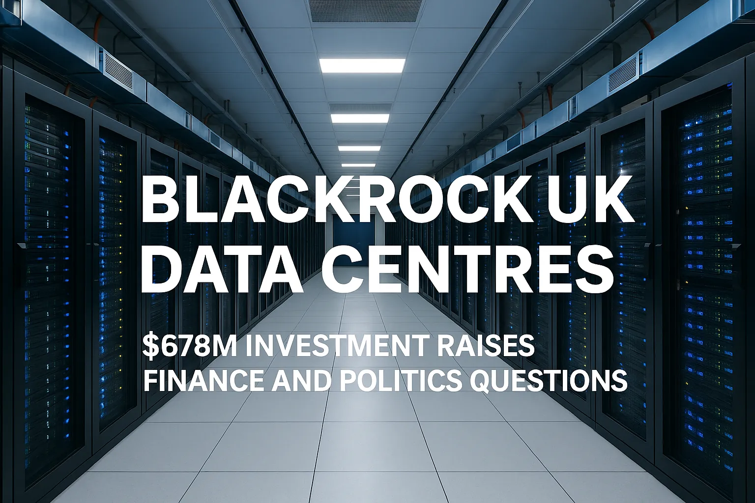 BlackRock UK data centres $678m investment raises finance and politics questions