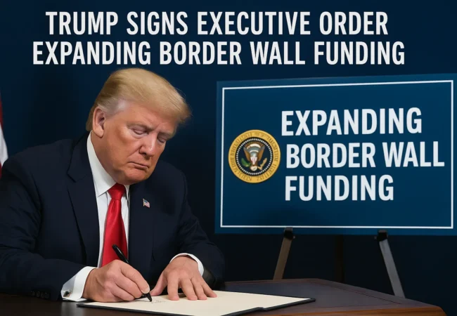 Trump border wall funding executive order reallocating $2B defense budgets