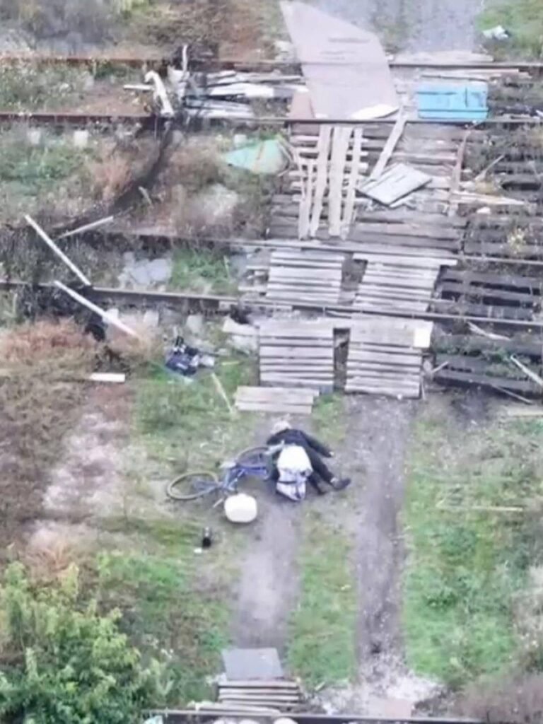 Railway area in Pokrovsk where russian troops executed civilians